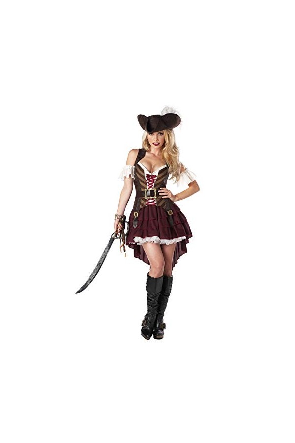 California Costume - 01164 - Costume Swashbuckler - Femme - Multicolore marron/blanc - S