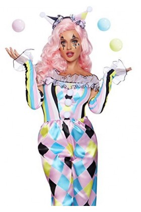 Leg Avenue Pretty Parisian Clown Adult Sized Costumes, Multicolore, S EUR 36-38 Femme