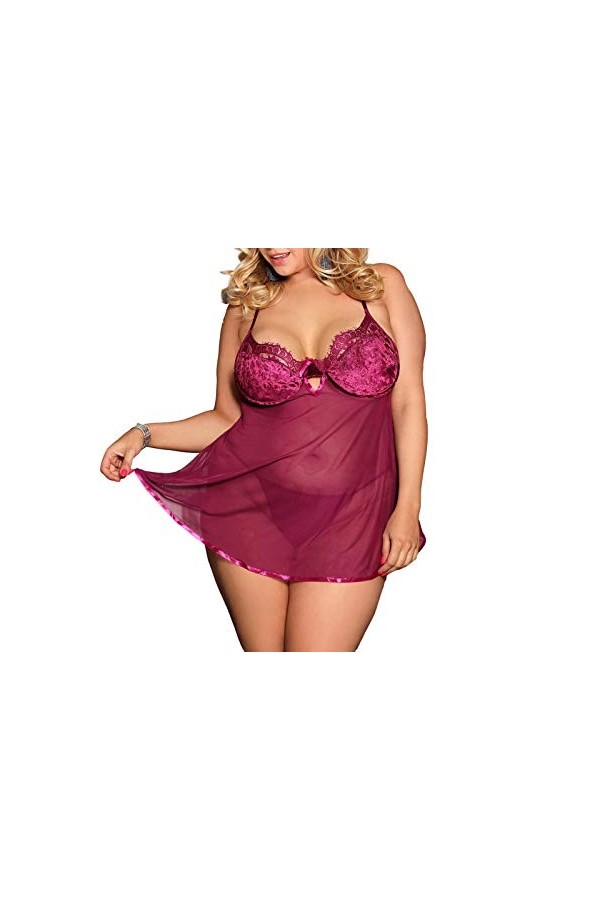 Sous-vêtements pour femme, chemise de nuit sexy à bretelles, pyjama en dentelle, pyjama confortable dintérieur, sous-vêtemen