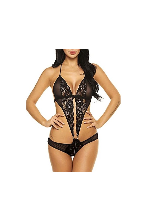 RWRAPS sous-vêtements Sexy pour Femmes avec Anneau à Trois Points, Une pièce, fichier Ouvert, sous-vêtements créatifs Couleu