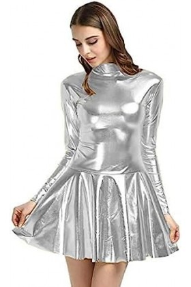 17 Colors Sexy Mini Dress Long Sleeve Vestido A-Line Pleated Dress,Purple,5X-Large