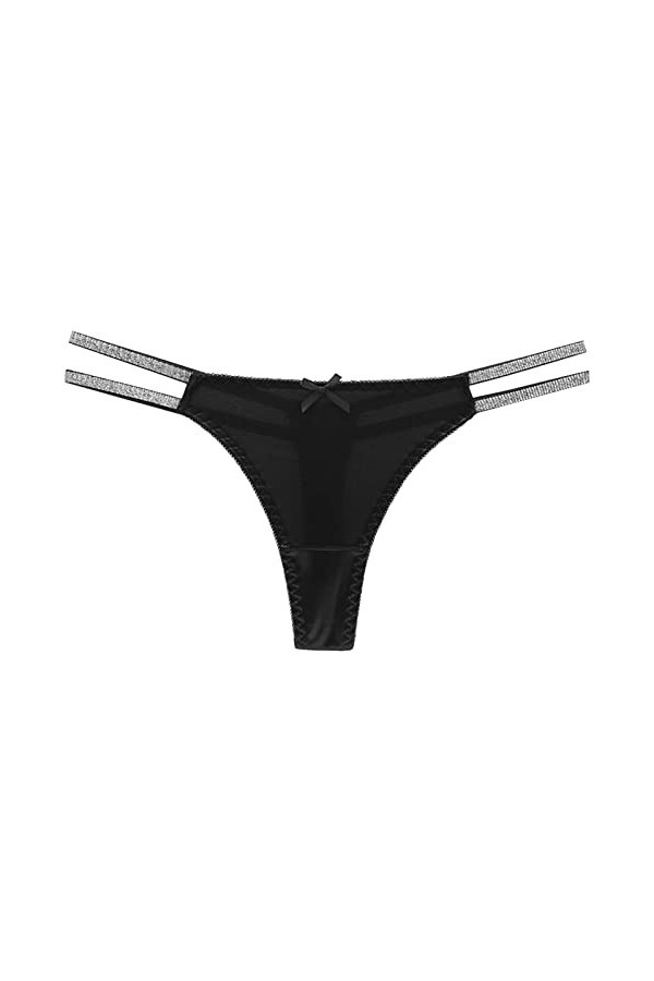 Dasongff String Femme Coquine Hot Tanga Sexy A Dentelle Slips Sexy Chic Stretch Taille Basse Culotte Grille Ficelle Slip Culo