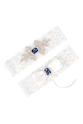 COLIFAS Robe de Demoiselle dhonneur de Mariage Porte-Jarretelles de mariée en Dentelle Extensible Couleur : Beige, Taille :