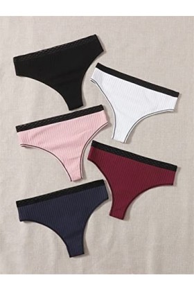 UYROOSS Culotte for Femmes 5pack Plus Garniture de Maille Culotte nerveuse, sous-vêtements Culottes Hautes Culottes Stretch 