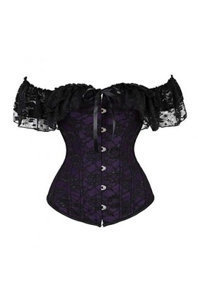 YCRCTC Corset Top Sexy Steampunk Halloween Dentelle Corset pour Femmes en Souffrance de Dessus du Palais de Costume dépaule 