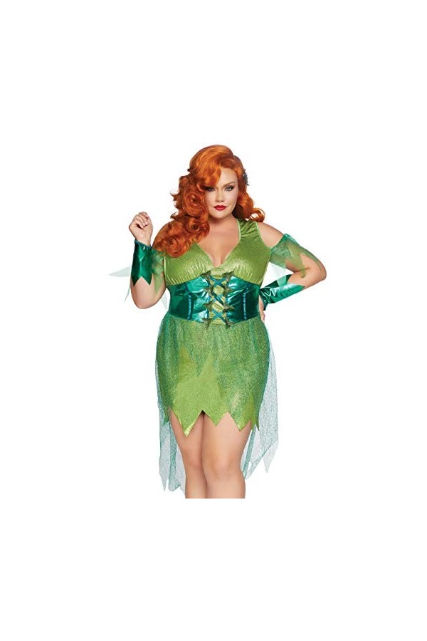 Leg Avenue 3 Pc Perfect Poison Costume Adultes, Verde, 1X-2X Femme
