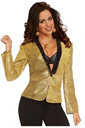 Blazer à paillettes pour femme - Or - défaut
