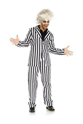 Leg Avenue Beetle Boss Suit Panamas, Noir Black, White , Taille Fabricant: LargeUk 14-16 Homme