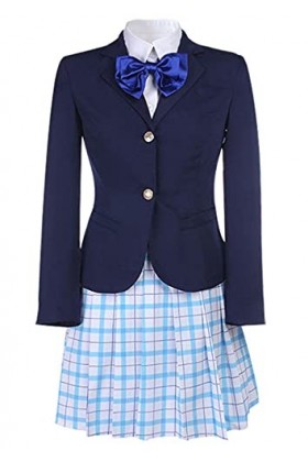 Anime The Shape of Voice Costume Cosplay Nishimiya Syouko uniforme scolaire pour fête dHalloween fait sur mesure, bleu 