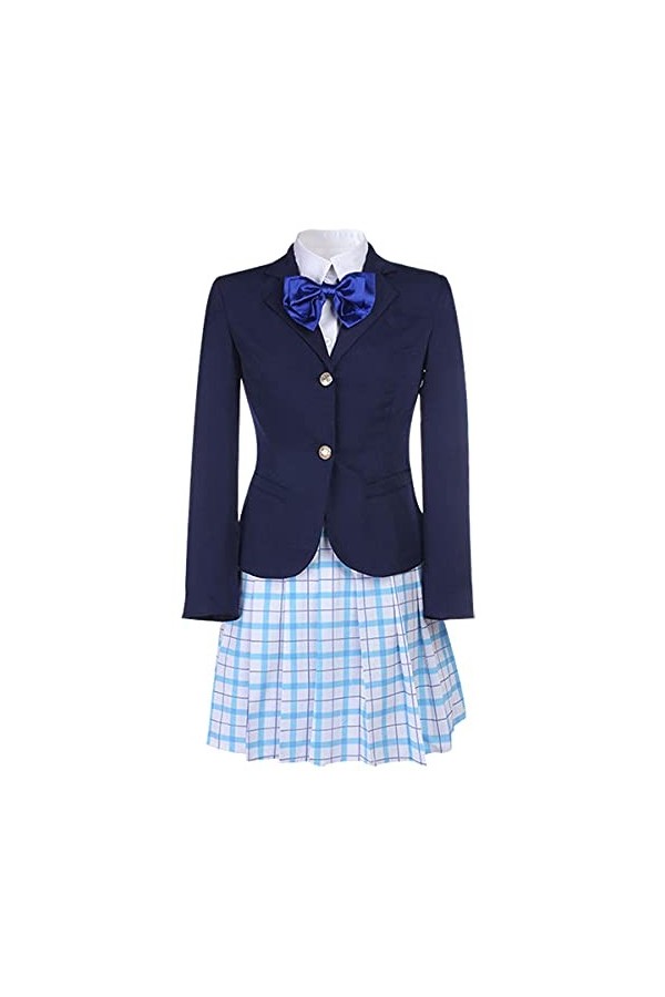 Anime The Shape of Voice Costume Cosplay Nishimiya Syouko uniforme scolaire pour fête dHalloween fait sur mesure, bleu 