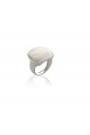 Les Plaisirs de Stella Bague Anneau en Argent 925/000 Rhodie et Nacre Veritable