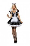 Leg Avenue- Classic French Maid Adult Sized Costumes, Women, 86922 00703, Black, White, L