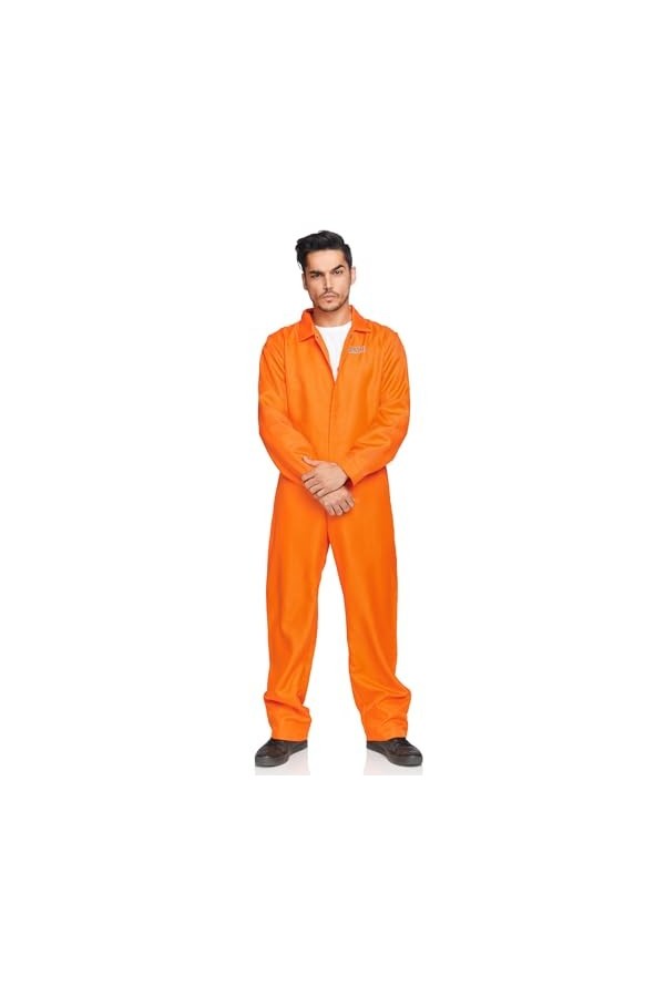 Leg Avenue Prison Jumpsuit Adult Sized Costumes, Orange, Unique Homme