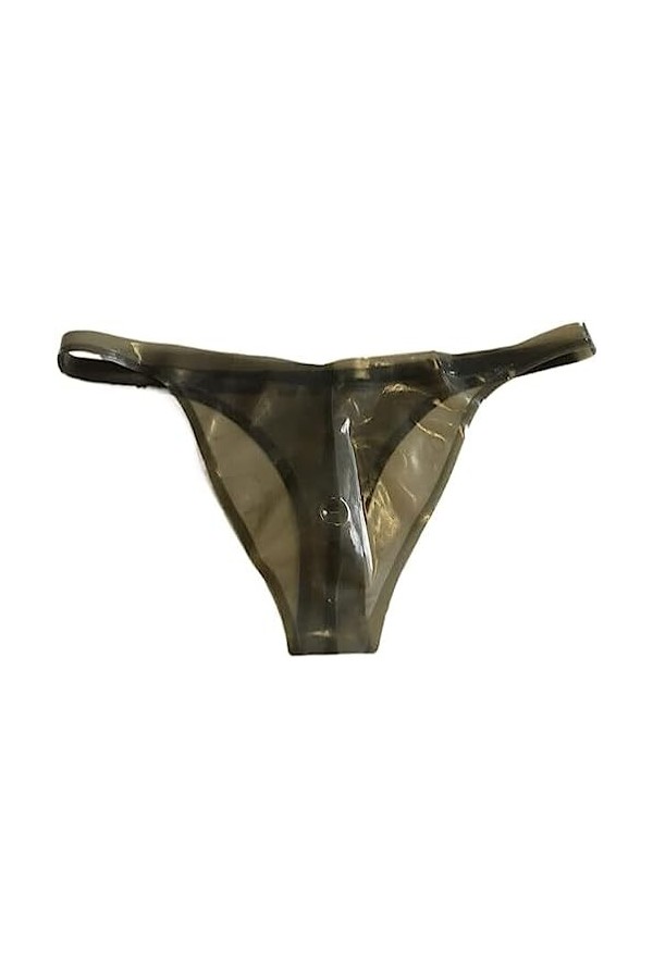 Sexy Transparent Black Men Fetish Latex T-back Front Crotch 3d Tailor Rubber Underwear,Noir Transparent femelle ,Petit