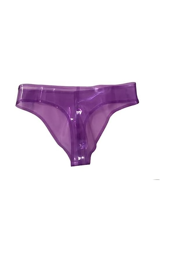 Sexy Transparent Black Men Fetish Latex T-back Front Crotch 3d Tailor Rubber Underwear,Noir Transparent femelle ,Petit