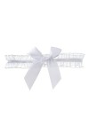 NOGRAX WXYNHHD 1 PC Sexy Bowknot Dentelle Cuisse Anneau De Mariage Noir Blanc Jarretière Ceinture Mariée Élastique Jambe Anne