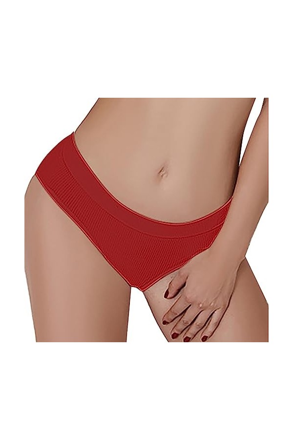 Briskorry Culotte en coton pour femme - Taille basse - Culotte invisible - Culotte hipster - Bikini, beige, XL