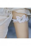 Dentelle Papillon Élastique Jambe Bijoux Fille Mignon Japonais Jk Sexy Jambe Anneau Jarretière Ceinture Couleur : Blanc, Tai