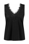Taifun Top sans manches en dentelle pour femme, Noir , 40