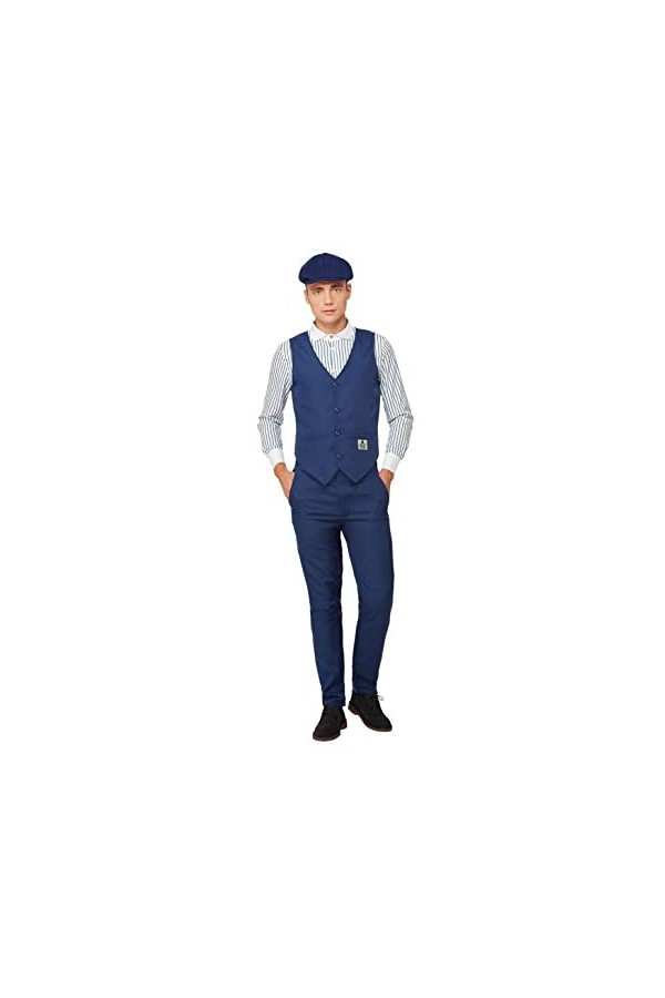 Smiffys 51670 Costume de Peaky Blinders Shelby pour homme, bleu, taille M, 96,5-101,6 cm