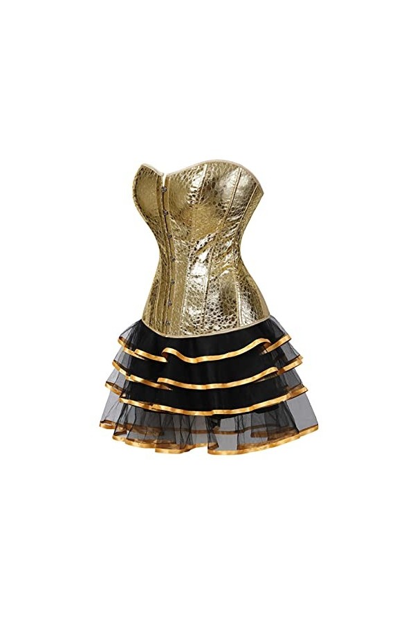 Corset Satin Corsets Pour Femmes Corset Robe Pour Femmes Top En Cuir Discothèque Costume Sexy Jupe Sans Bretelles Corset Avec