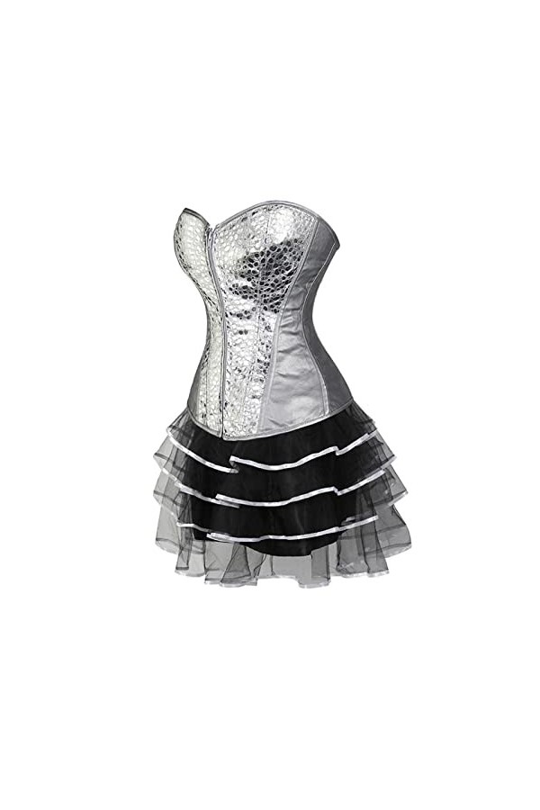 Corset Satin Corsets Pour Femmes Corset Robe Pour Femmes Top En Cuir Discothèque Costume Sexy Jupe Sans Bretelles Corset Avec