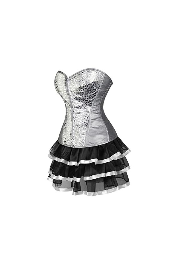 Corset Satin Corsets Pour Femmes Corset Robe Pour Femmes Top En Cuir Discothèque Costume Sexy Jupe Sans Bretelles Corset Avec