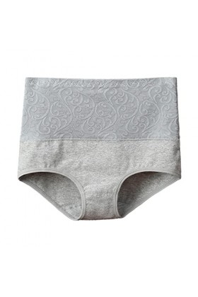 Briskorry Culotte gainante pour femme - Taille haute - En coton stretch - Taille haute - Doux et respirant - Confortable, gri