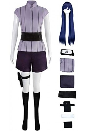 Foanja Hyūga Hinata Déguisement Femme Cosplay Anime Complet Sexy Uniforme et Bandeau Sacs Perruques Vêtements Accessoires pou