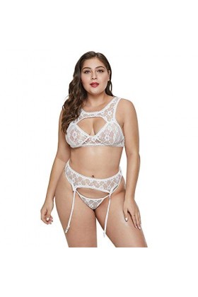 MXXHFC Ensembles de Lingerie pour Femmes Conjunto De Ropa Interior Sexy Sexy Flor De Gancho De Encaje Hueco Europa Y El Nuevo