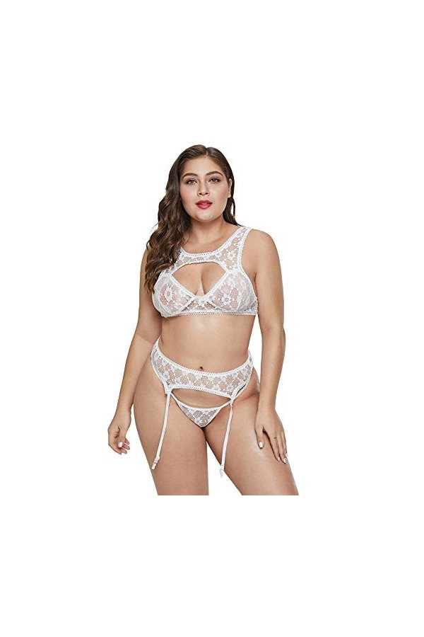 MXXHFC Ensembles de Lingerie pour Femmes Conjunto De Ropa Interior Sexy Sexy Flor De Gancho De Encaje Hueco Europa Y El Nuevo