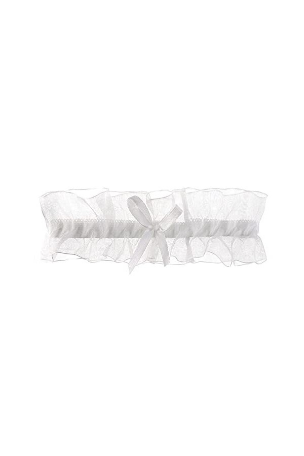 GOOFFY WXYNHHD 1 PC Sexy Bowknot Dentelle Cuisse Anneau De Mariage Noir Blanc Jarretière Ceinture Mariée Élastique Jambe Anne
