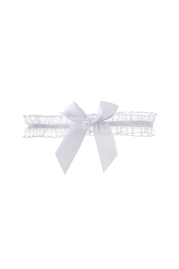 GOOFFY WXYNHHD 1 PC Sexy Bowknot Dentelle Cuisse Anneau De Mariage Noir Blanc Jarretière Ceinture Mariée Élastique Jambe Anne