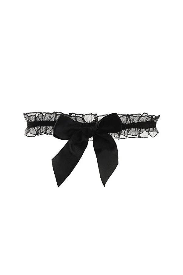 GOOFFY WXYNHHD 1 PC Sexy Bowknot Dentelle Cuisse Anneau De Mariage Noir Blanc Jarretière Ceinture Mariée Élastique Jambe Anne
