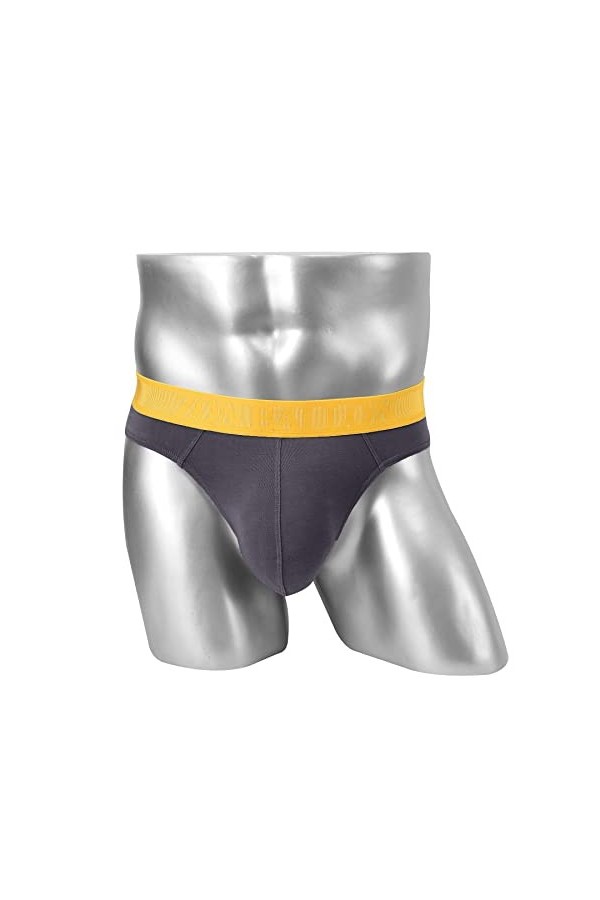 BIATWOWR String pour homme avec grande poche bombée, taille élastique, taille basse et look sexy, sans étiquette, respirant e