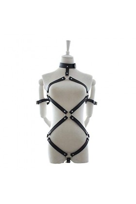 Saturey Harnais en Cuir jarretière Ceinture Corps chaîne réglable avec Boucles for Femme