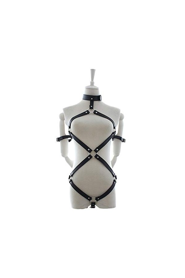 Saturey Harnais en Cuir jarretière Ceinture Corps chaîne réglable avec Boucles for Femme