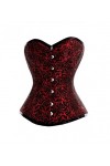 Corset basque en brocart rouge et noir pour Halloween, rouge/noir, 22/23W