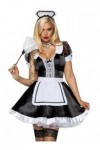 Leg Avenue- Classic French Maid Adult Sized Costumes, Women, 86922 00701, Black, White, S