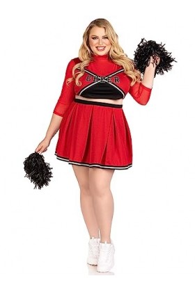 Leg Avenue Lot de 3 bébés variés comprenant un haut crop avec logo cheer, une jupe plissée et des pompons