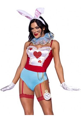 Leg Avenue White Rabbit Bodysuit Déguisement Carnaval pour femme, S Multicolore 