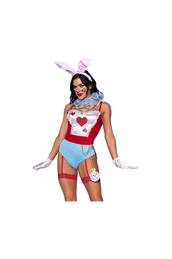Leg Avenue White Rabbit Bodysuit Déguisement Carnaval pour femme, S Multicolore 
