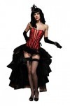 Leg Avenue Burlesque Corset"Betty" Noir/Rouge X-Large
