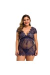 RWRAPS Chemises et déshabillés pour Femmes Femmes Plus Taille Col en V Dentelle Lingerie Sexy Nuisette Vêtements de Nuit avec