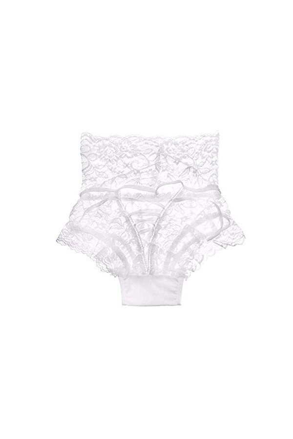 OQHAIR Lingerie Incroyable Sexy Culottes Femmes Taille Haute Dentelle Strings et G Strings sous-Vêtements Dames Évider Culott