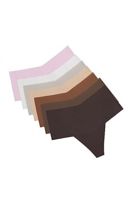 MIOTEQ Strings pour Femmes Respirant Thong sous-vêtements Set No Show Panty Breathable Stretch Thong 7 Pack S-XL,S