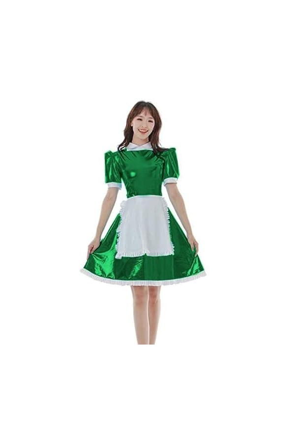 JQYTEN Halloween Sissy French Costume For Women Gothic Lolita Dress Sexy Anime Cosplay Short Sleeve Maid Uniform Plus Size