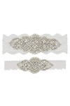 Jarretière en Dentelle avec,Accessoires de Robe de mariée mariée Porte-Jarretelles en Dentelle à Boucle de Jambe cloutée de D