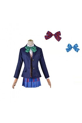 ZENAHA Femmes Yazawa Nico Cosplay Costume Robe De Lécole Élève JK Tenue Uniforme,Blue-XS