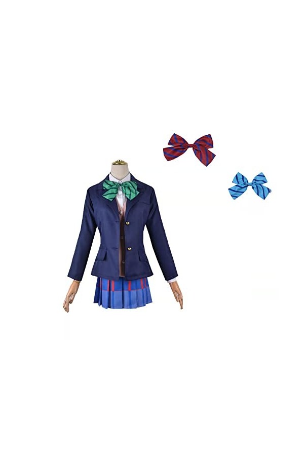 ZENAHA Femmes Yazawa Nico Cosplay Costume Robe De Lécole Élève JK Tenue Uniforme,Blue-XS